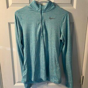 Nike Dri-FIT Women’s Quarter-Zip Running Top, Size Small, Sky Blue